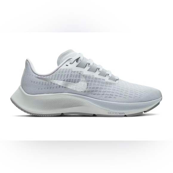 Nike Running White Gray Silver Zoom Shoes Pegasus - Picture 1 of 9
